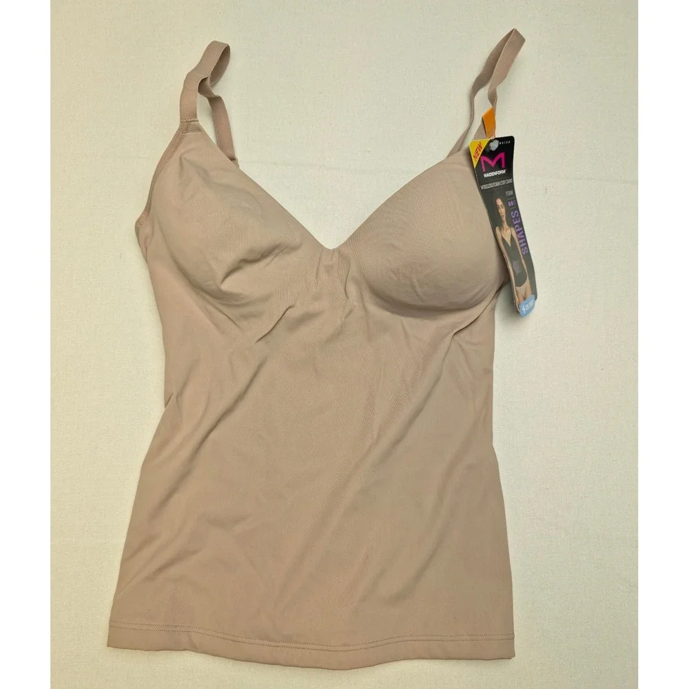 Maidenform Women Shapewear Cami Tank Top Beige‎ Small Tummy Control Shaper NWT